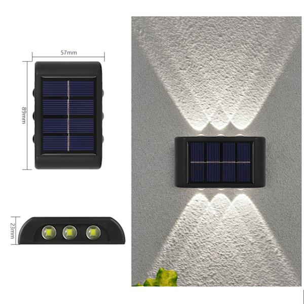 6-pack solcellslampor för utomhusbruk, 6 LED vattentäta solcellslampor för staket