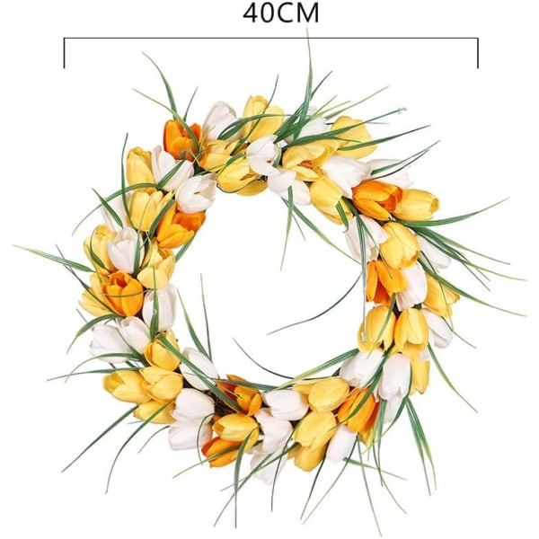 Dørkrans, kunstige blomster tulipan krans - fire sesonger foran