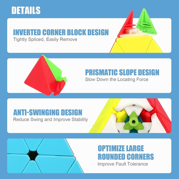 Mærkatløs, Speed Magic Cube 3x3 Magic Cube Triangle Pyramid Puzz