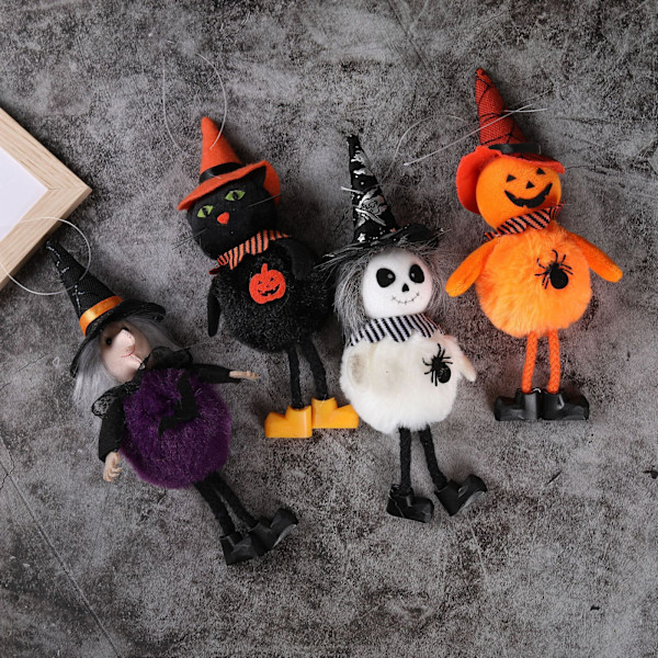 4 Halloween Bar Dekorasjon Gresskar Heks Dukke Anheng Halloween P