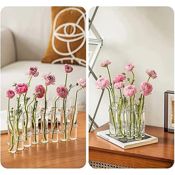 （6PCS）7.09in-1.18in Glasblomvaser, Ledade Blomtesttub