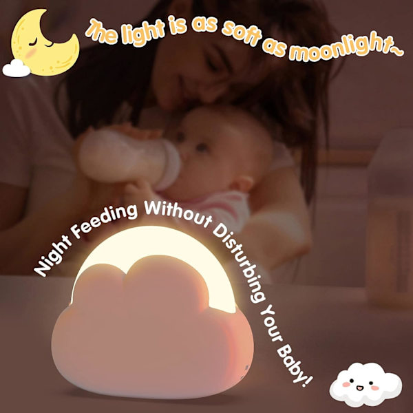 Genopladelig Nomad Baby Natlampe, Cloud LED Børne Natlampe w