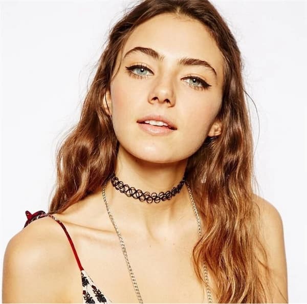 2-pak Choker Halskæde - One size Sort one size