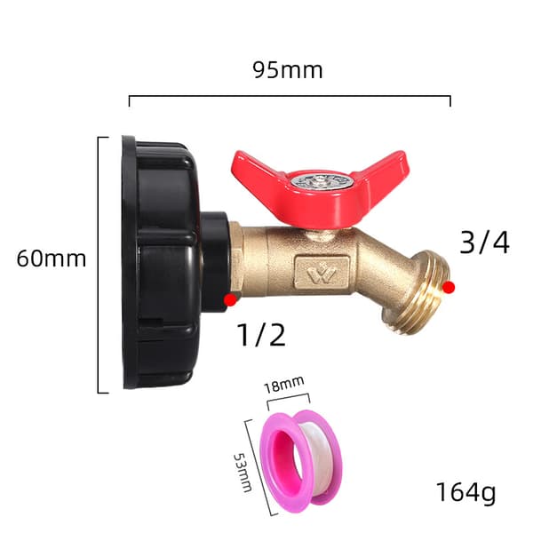 Adapter för IBC-behållare 2\" fin gänga, slangkopplingar