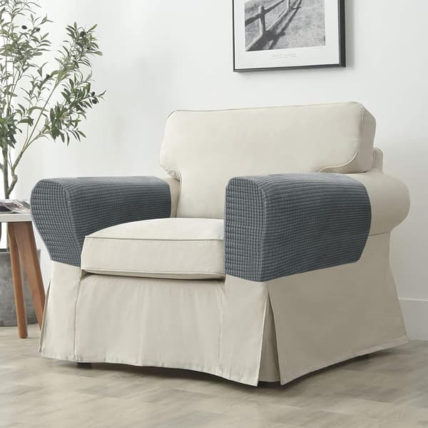 (Lysegrå) 2 stk Sofa Armrest Covers, Stol Arm Beskyttere Str