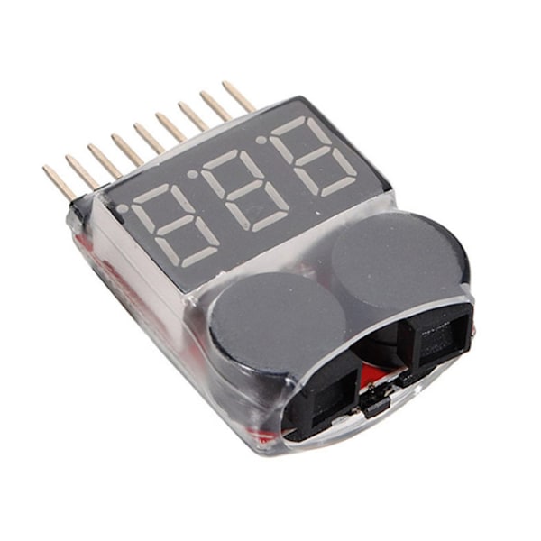 1S-8S Batteritestare, RC Batterilarm Buzzer Lipo Checker med L
