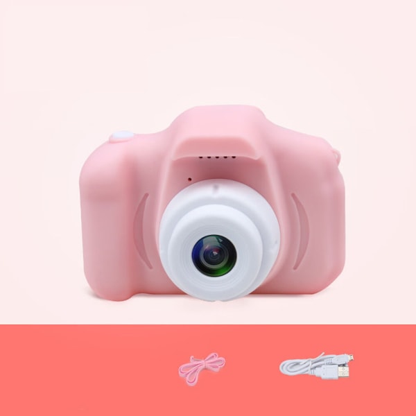 Vaaleanpunainen kamera 3-8-vuotiaille lapsille, 1080P korkearesoluutioinen Digita