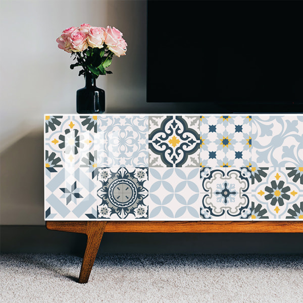 (15cm x 15cm, 6x6 tum) för trappor för kakel blå orangeTile Sti