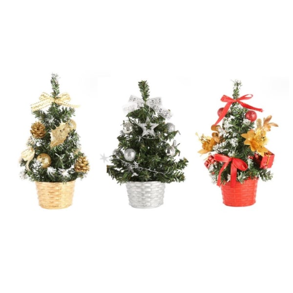 3 st miniatyrkonstgjorda julgranar för juldekoration