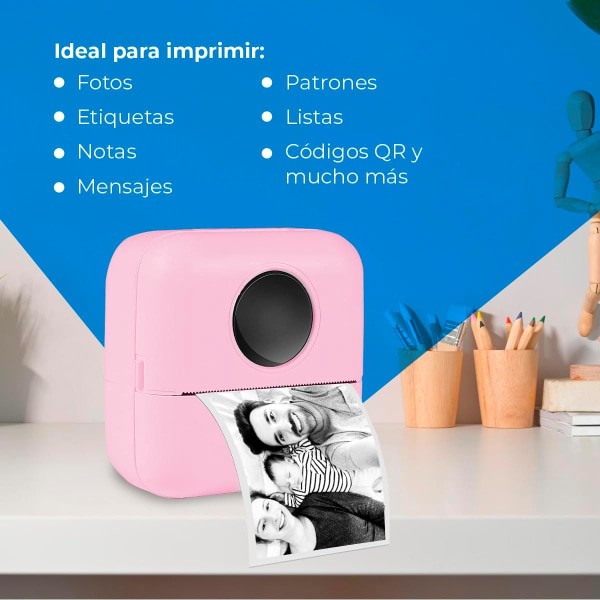 Rosa Portable Photo Printer - Mini trådlös thermal skrivare för M