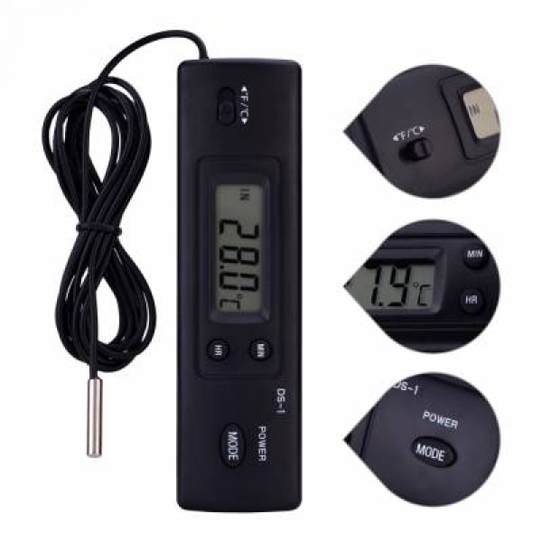 Elektronisk digital LCD-termometer probesensor trådbundet kylskåp