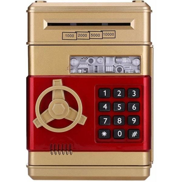 Gold Electronic ATM Spargris med lösenord och lösenord Voice S