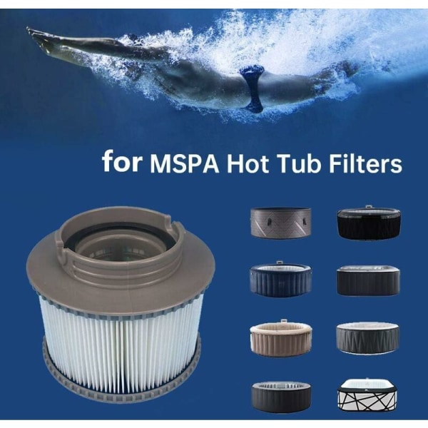 Pakke med 4 udskiftningsfiltre til Mspa FD2089, pool- og spafilter