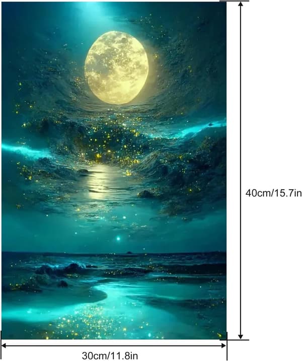30x40cm (Moonlight) Diamantmålning, 5D Diamantmålningssatser fo