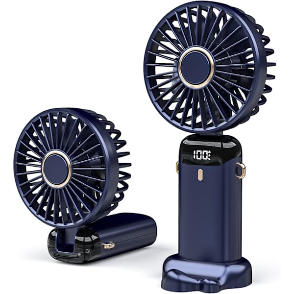 Mini bærbar USB-bordventilator Lille bordventilator, 5 hastigheder, 3000mAh USB