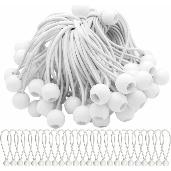 Hvit sett med 10 stk Heavenly Curtain Tensioner Elastic Rope St