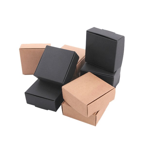 50 mustaa lahjapakkausta, Vintage Square Paper Box Container, Vale