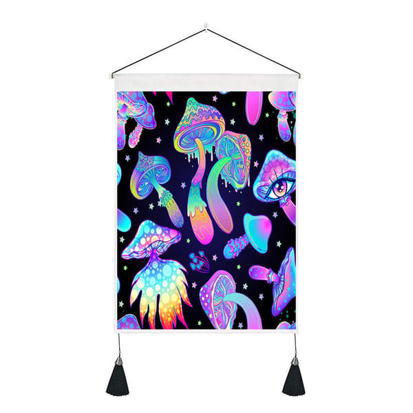 Set med 2 sopptepper med dusker Trippy Tapestry Psychedel