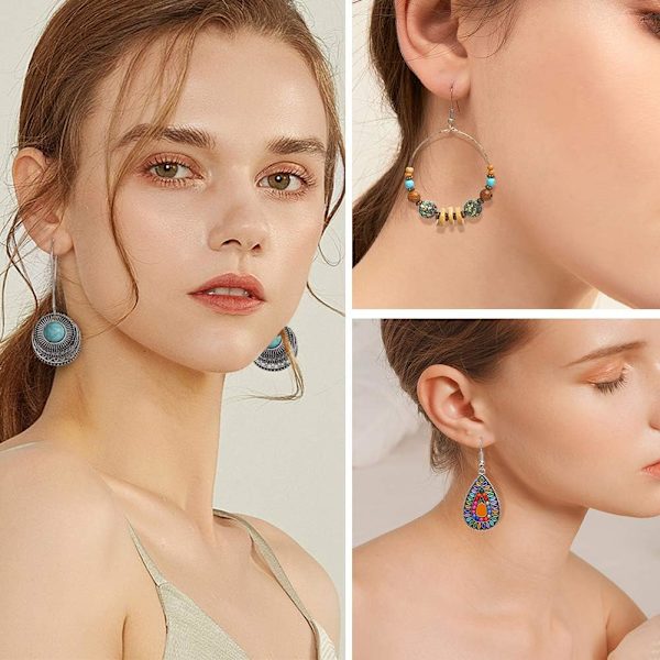12 par Fashion Hollow Drop Dangle Øreringe Sæt til Kvinder Piger