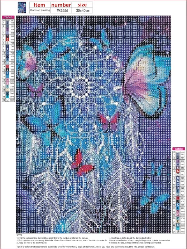 30x40cm 5D DIY Diamantmaleri Kits til Voksne, Dreamcatcher Dia