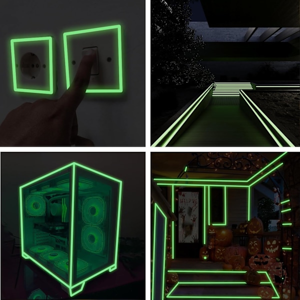 Ljusstark fluorescerande tejp, långvarig 8 timmar, lyser i mörkret