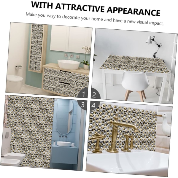10 stk. Simulerte flis klistremerker Flis Backsplash Flis Trim Furni