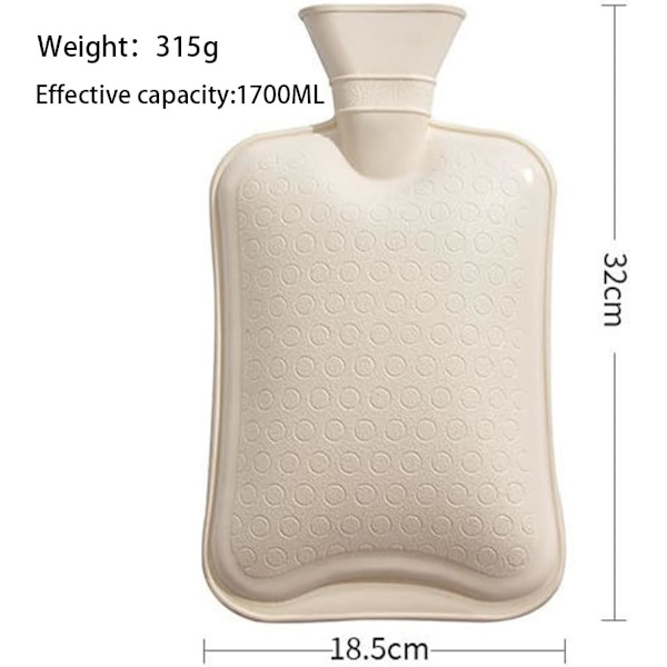 Kuum vesipullo kannella, 2L suuri kumikuumavesipullo