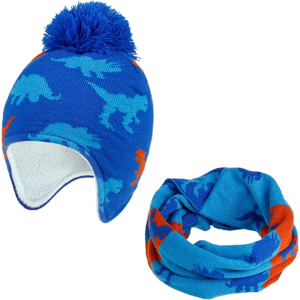 2 in 1 Lasten Pipo ja Huivi Talvi Paksu Lämmin Fleece Vuori Neuloa