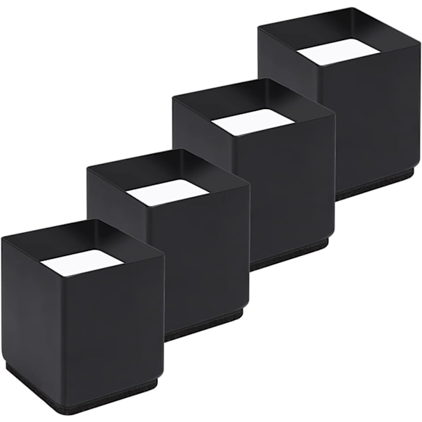 1 set med 4 svarta möbelben i kolstål, möbelhöjare som ger 5 cm extra höjd