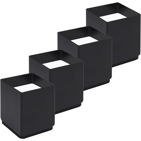 1 Set of 4 Black Carbon Steel Riser Legs, Furniture Risers Add 5C