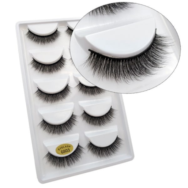 15 par falske øyevipper - 3D faux mink - G803 Black