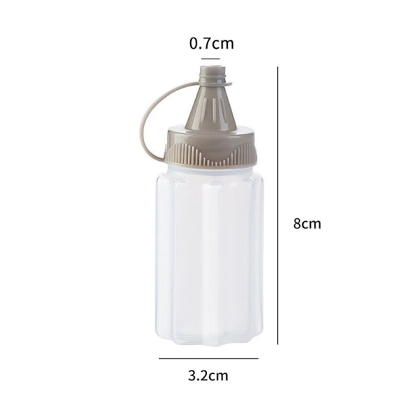 3-pack, grå kryddburk, hushåll transparent såsflaska