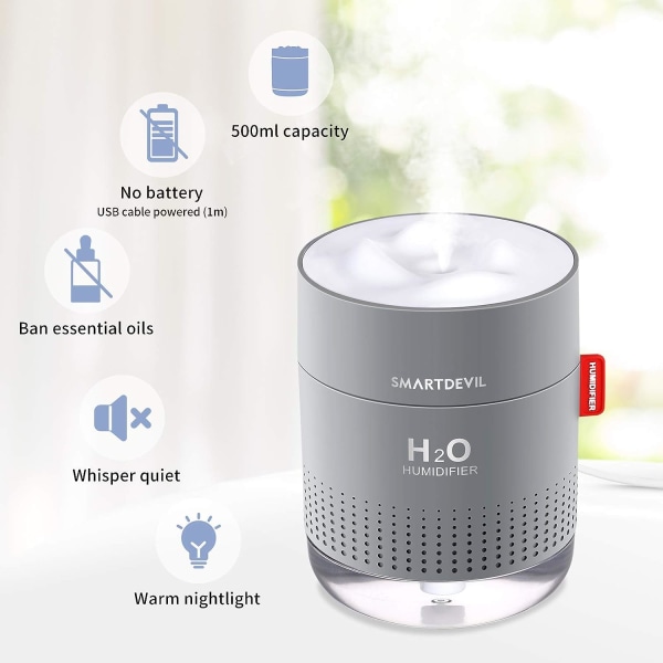 Mini-vauvan ilmankostutin, kannettava kodin ilmankostutin, USB-hiljainen