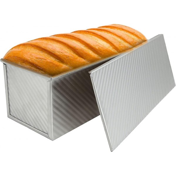 Stor Pullman brødform med låg, 1000g / 2.2lb dej non stick Lo