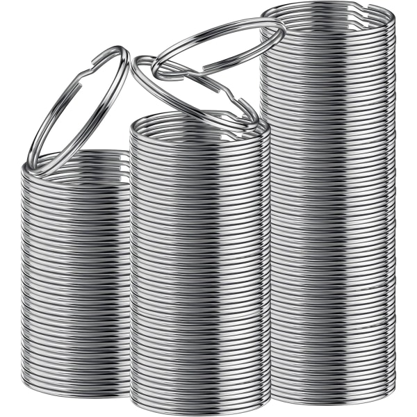 40 pakke 32 mm nikkelbelagte ringer med runde sølv stålkanter fo