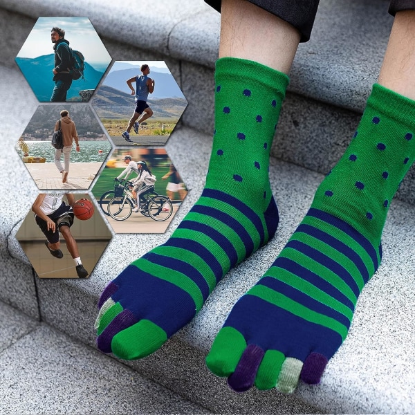 Herr 5-Finger strumpor Split Toe strumpor, Sport Herr Toe Sock Five