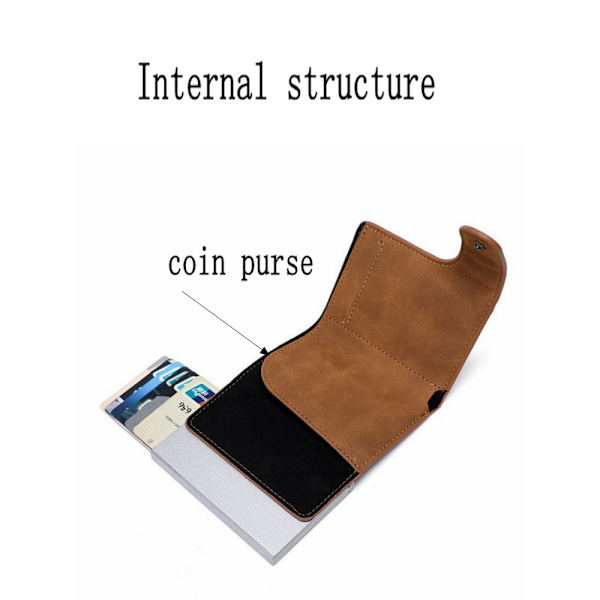1PC Brun Minimalistisk Kortinnehavare - Pop-up Plånböcker med RFID-blockering