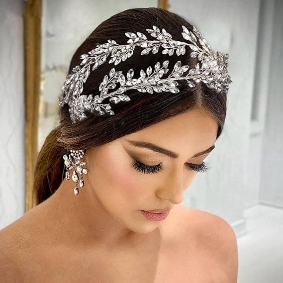 Brudes Hodeplagg Rhinestone Dame Hodebånd Krystall Tiara Bryllup