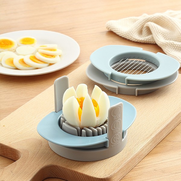 3 i 1 eggeskjærer for hardkokte egg, eggekutter med rustfritt stål