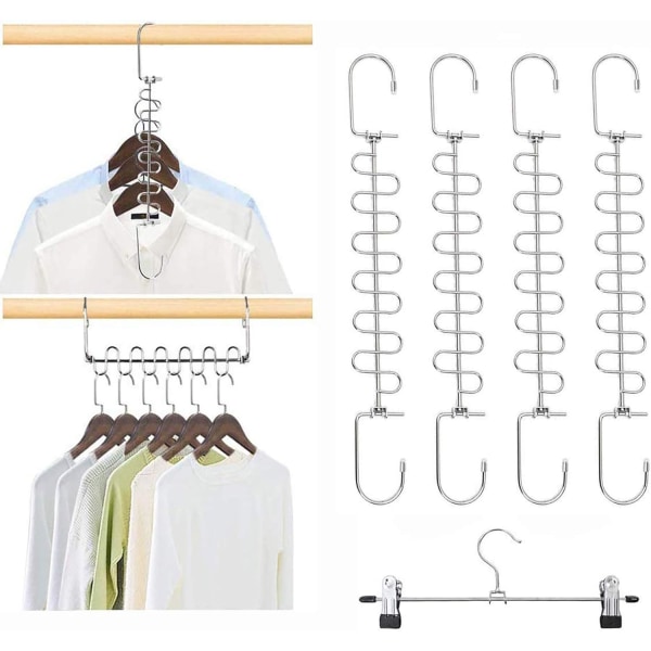 Hangers save space, a set of 4 multi-functional hanger hooks, S-c