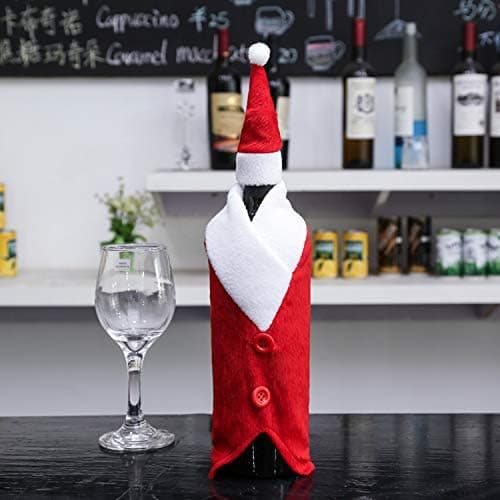1×Julevinflaskepose Juledekorasjon Bord Jul