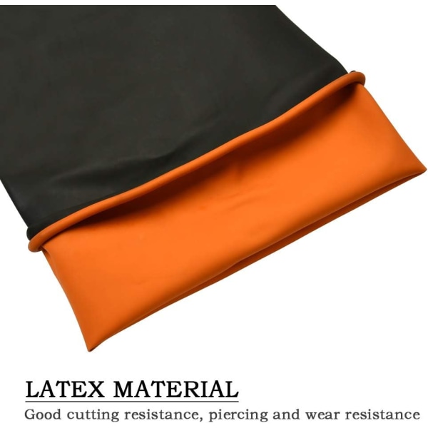 Kemikaliebestandige gummihandsker af latex, syre-/alkaline-resistente/I