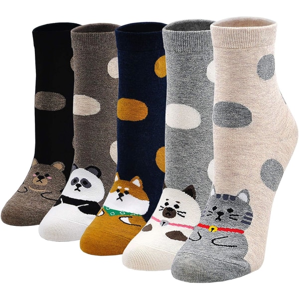 Katt Hundesokk Damesokker, søte sokker med dyremønster,