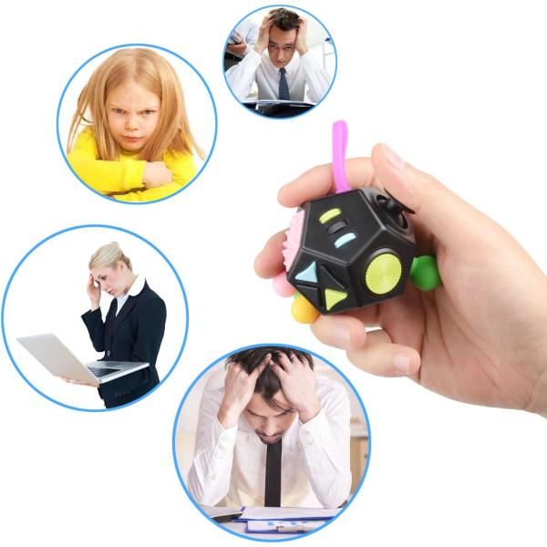 Stress relief 12 sidor Fidget Anxiety Stressreliever Cube D