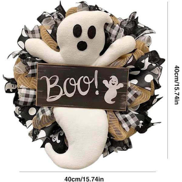 1 stk. høstkrans, Halloween spøkelseskrans høst Boo Wearth med Cu