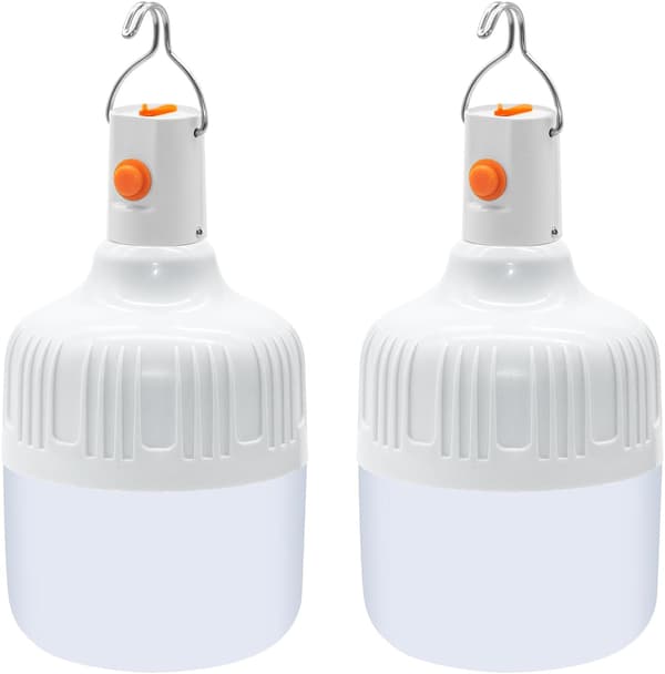 2-delt LED campinglys, kraftig USB genopladelig campinglys