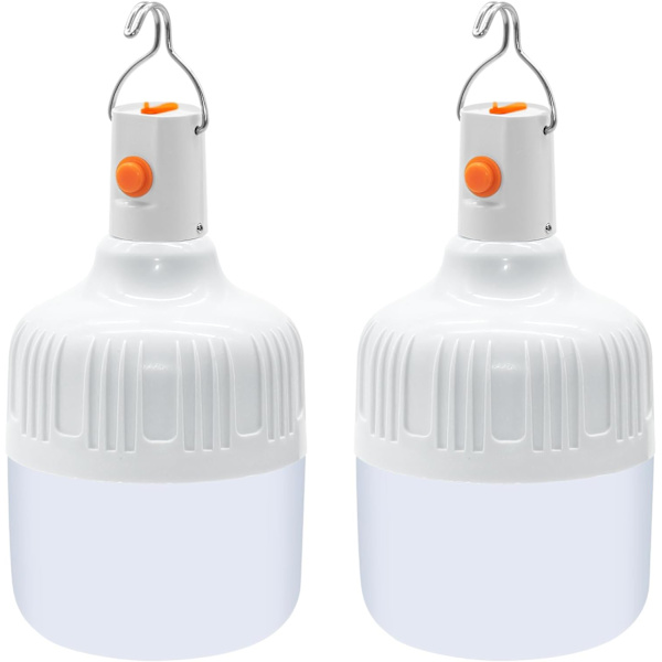2-delt LED-campinglys, kraftig USB-oppladbar campinglys