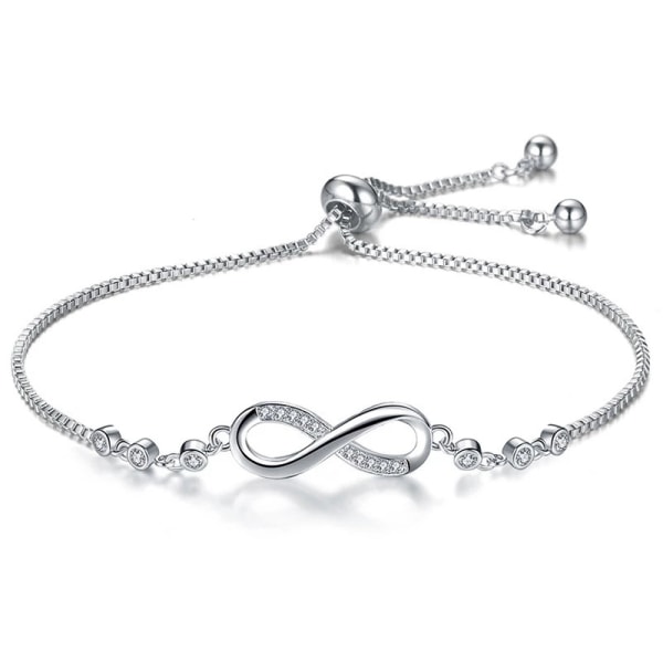 Silver, 925 Silver Women's Infinity Bracelet, Infinity Heart Brac