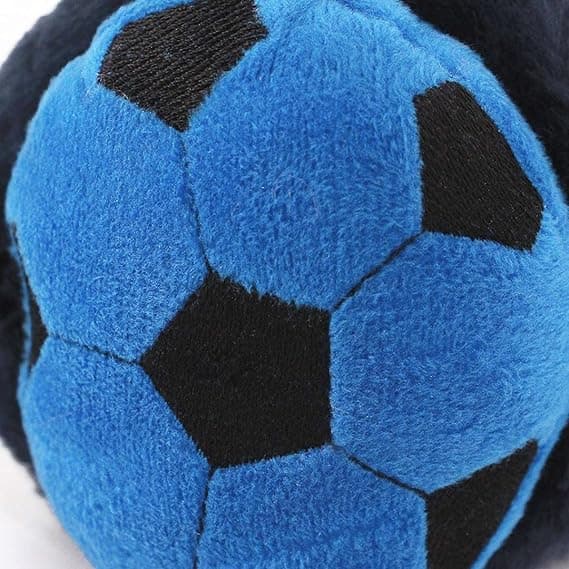Fodbold-blå børneørevarmere i pels til vinter - søde ræveørevarmere i imiteret pels