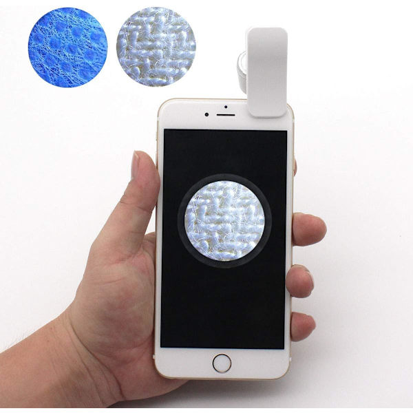 60x Zoom Mikroskop Förstoringsglas, LED Clip Mikro Lins + Ultraviolett